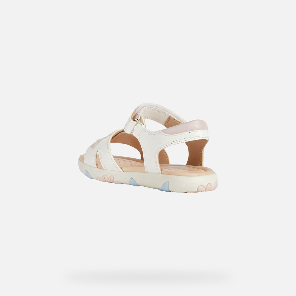 Geox® HAITI: Junior Girl's White Open Sandals | Geox ® Online Store