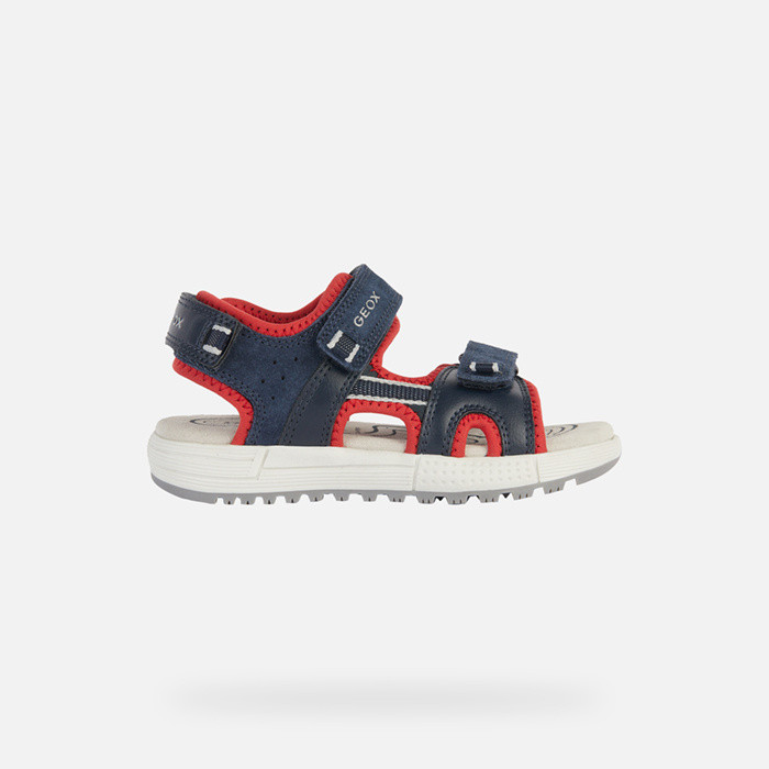 Sandals with straps SANDAL ALBEN BOY Navy/Red | GEOX