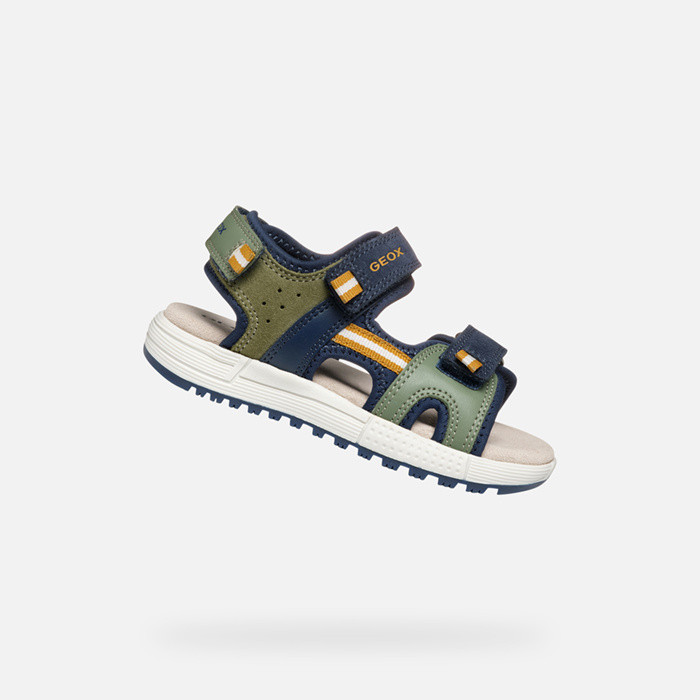 Sandals with straps SANDAL ALBEN BOY Sage/Navy | GEOX