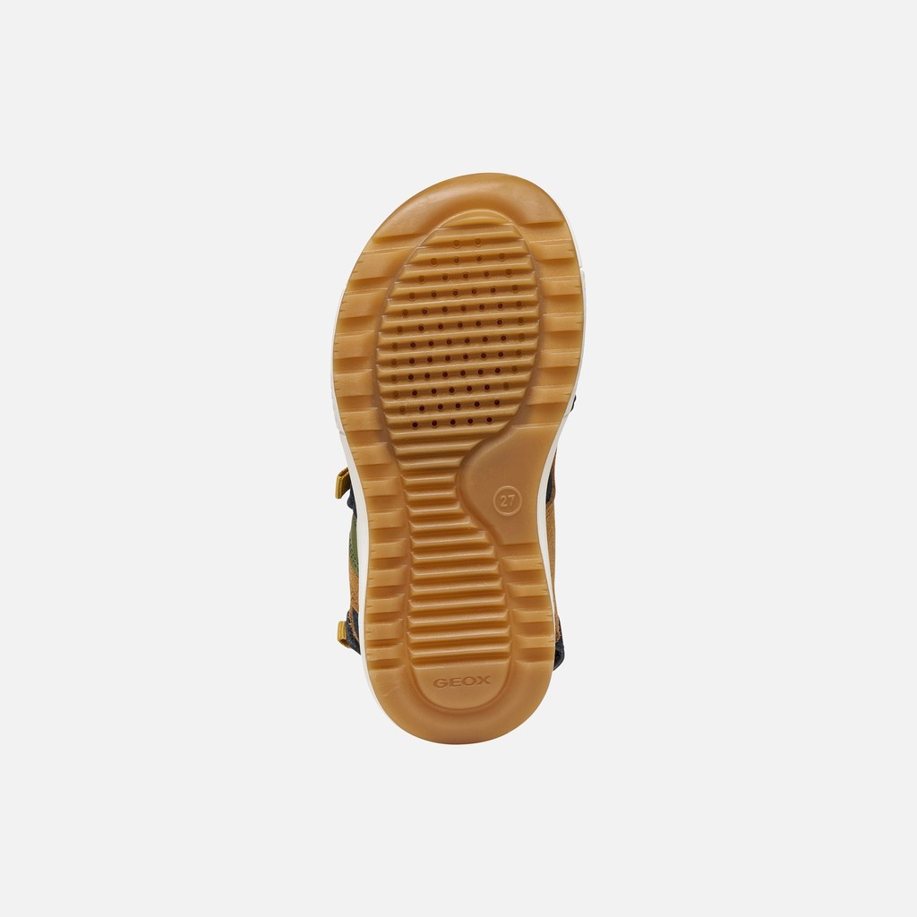 Sandals with straps SANDAL ALBEN BOY Navy/Ochre Yellow - image number 6 | GEOX