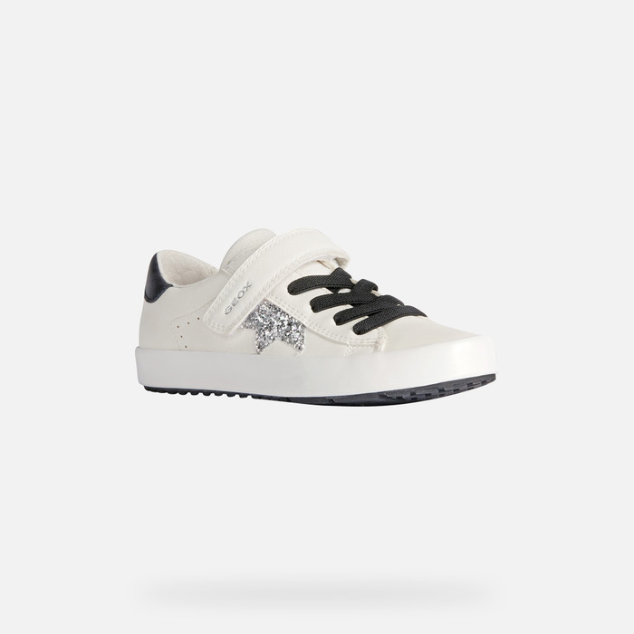 izquierda Hacer un nombre grano Geox® KILWI: Junior Girl's White Low Top Sneakers | Geox ® Online Store