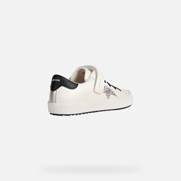 KILWI: Junior Girl's White Low Top Sneakers | Geox ® Store