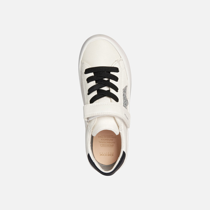KILWI: Junior Girl's White Low Top Sneakers | Geox ® Store