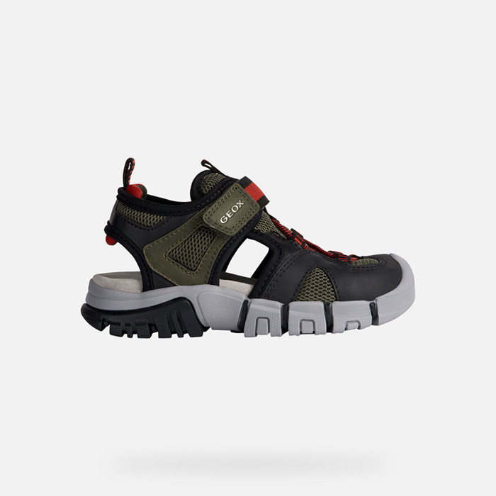 Closed toe sandals SANDAL DYNOMIX BOY Military/Red | GEOX