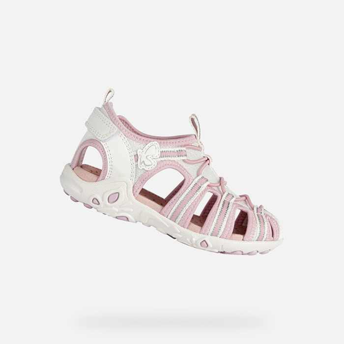 Closed toe sandals SANDAL WHINBERRY GIRL White/Pink | GEOX