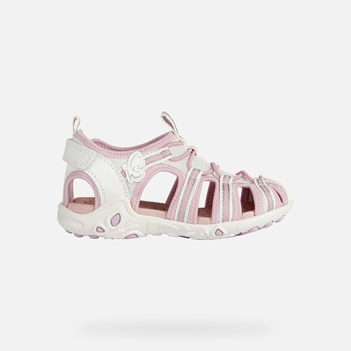 Closed toe sandals SANDAL WHINBERRY GIRL White/Pink | GEOX