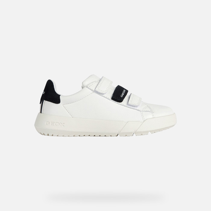 Geox® HYROO: Junior Boy's White Velcro Shoes | Geox