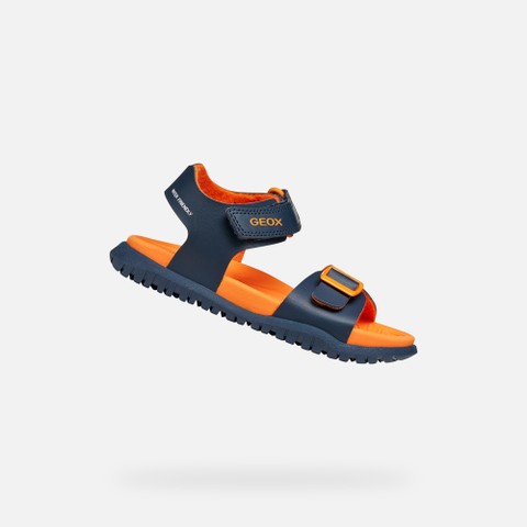 Open sandals SANDAL FUSBETTO   JUNIOR Navy/Orange | GEOX