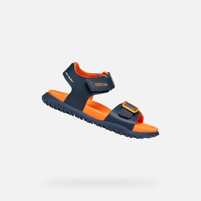 Open sandals SANDAL FUSBETTO   JUNIOR Navy/Orange | GEOX