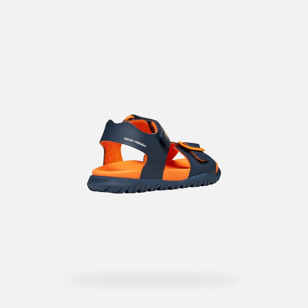 Open sandals SANDAL FUSBETTO   JUNIOR Navy/Orange - image number 4 | GEOX