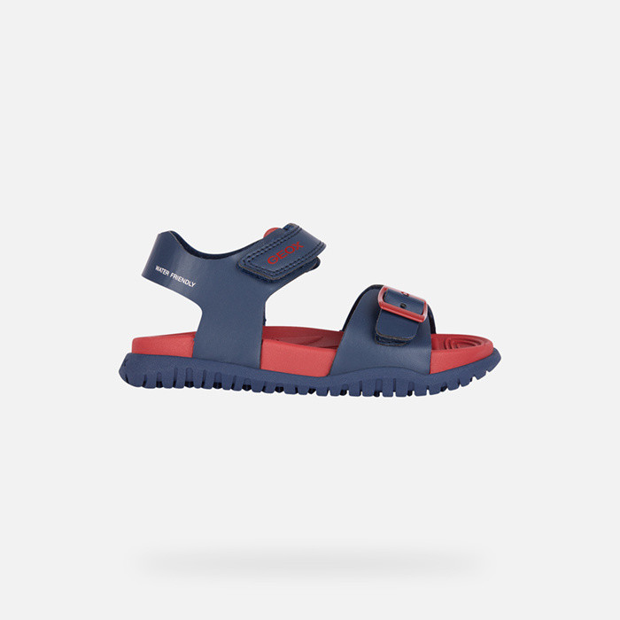 Sandals with straps SANDAL FUSBETTO   JUNIOR Navy/Red | GEOX