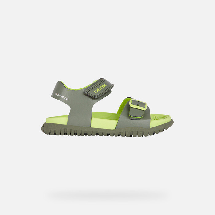 Sandals with straps SANDAL FUSBETTO   JUNIOR Military/Lime | GEOX