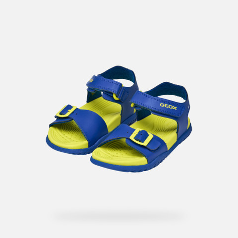 Open sandals SANDAL FUSBETTO JUNIOR Royal/Fluo yellow - image number 7 | GEOX
