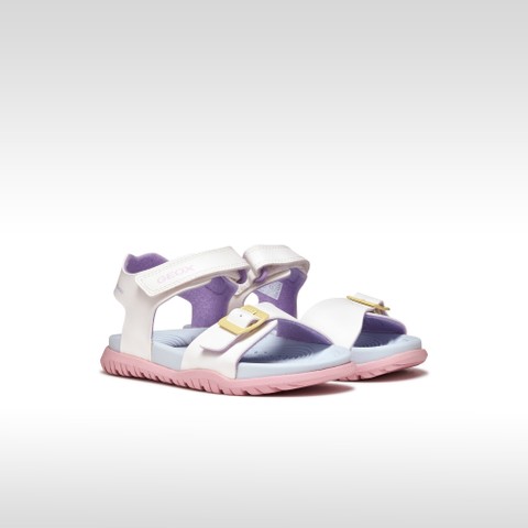 Sandali aperti SANDAL FUSBETTO   JUNIOR Bianco/Multicolore - image number 2 | GEOX