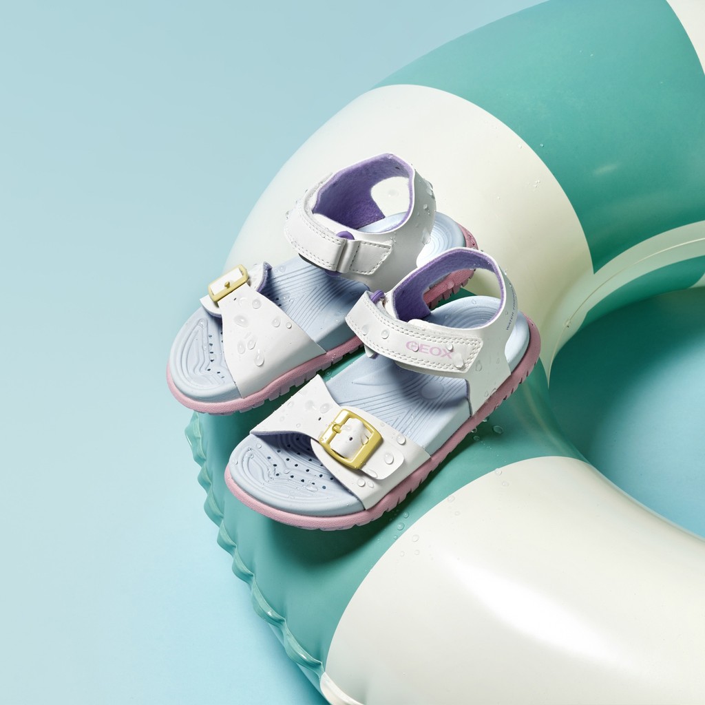 Sandali aperti SANDAL FUSBETTO   JUNIOR Bianco/Multicolore - image number 6 | GEOX
