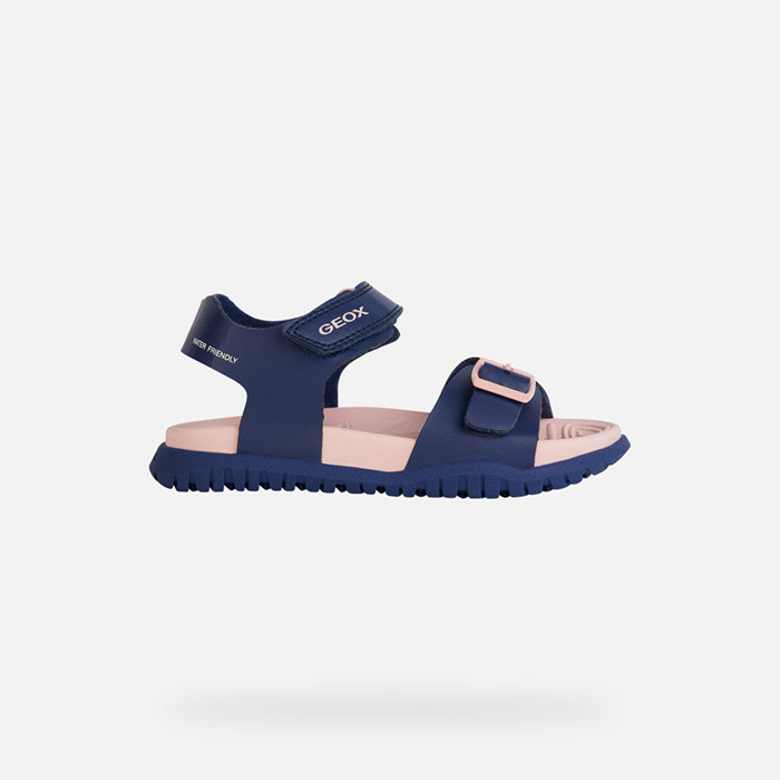 Sandals with straps SANDAL FUSBETTO   JUNIOR Navy/Pink | GEOX