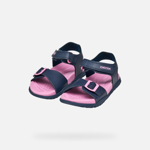 Open sandals SANDAL FUSBETTO   JUNIOR Navy/Fuchsia - image number 7 | GEOX
