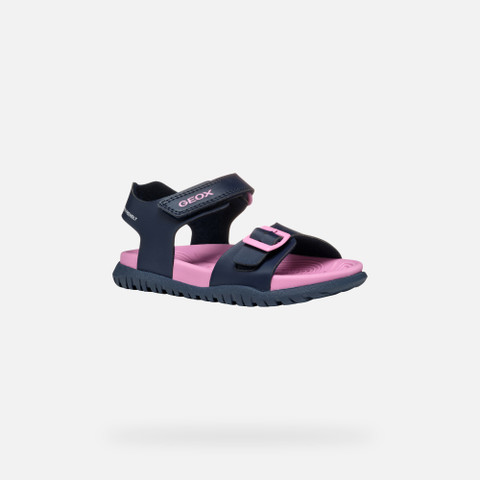 Open sandals SANDAL FUSBETTO   JUNIOR Navy/Fuchsia - image number 2 | GEOX