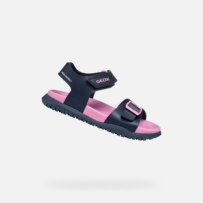 Open sandals SANDAL FUSBETTO   JUNIOR Navy/Fuchsia | GEOX