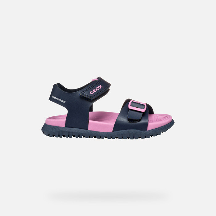 Open sandals SANDAL FUSBETTO   JUNIOR Navy/Fuchsia | GEOX