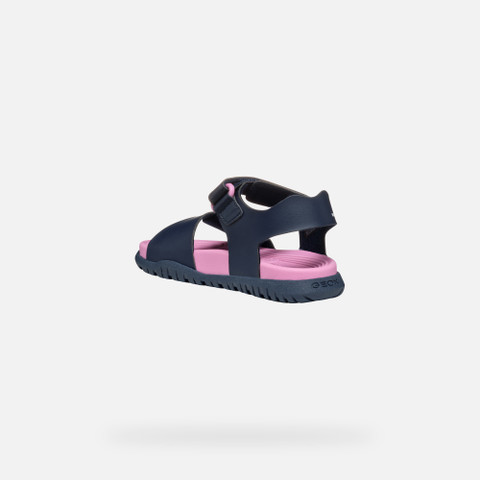 Open sandals SANDAL FUSBETTO   JUNIOR Navy/Fuchsia - image number 3 | GEOX