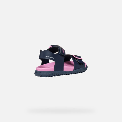 Open sandals SANDAL FUSBETTO   JUNIOR Navy/Fuchsia - image number 4 | GEOX
