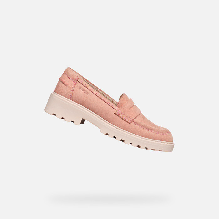 Suede loafers CASEY GIRL Peach | GEOX