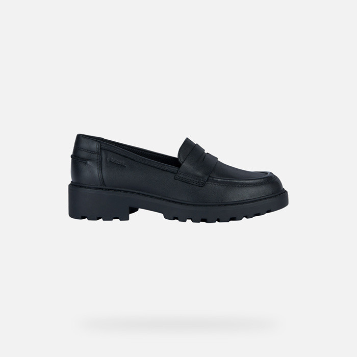 Leather loafers CASEY GIRL Black | GEOX