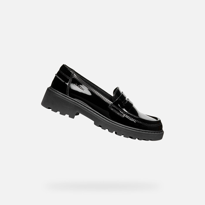 Leather loafers CASEY GIRL Black | GEOX