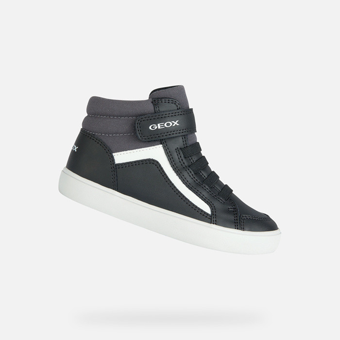High top sneakers GISLI JUNIOR Black/Dark Grey | GEOX