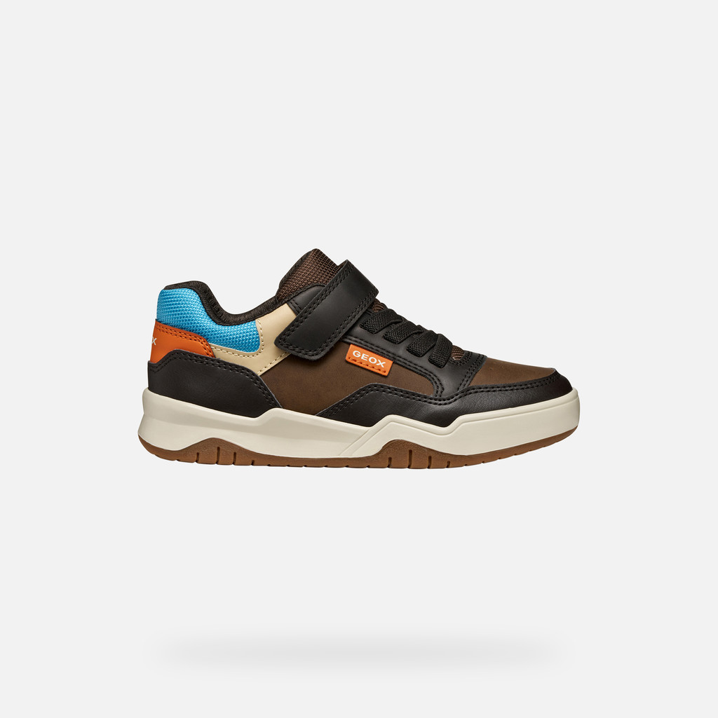 Low top sneakers PERTH BOY Brown/Light Blue - image number 1 | GEOX
