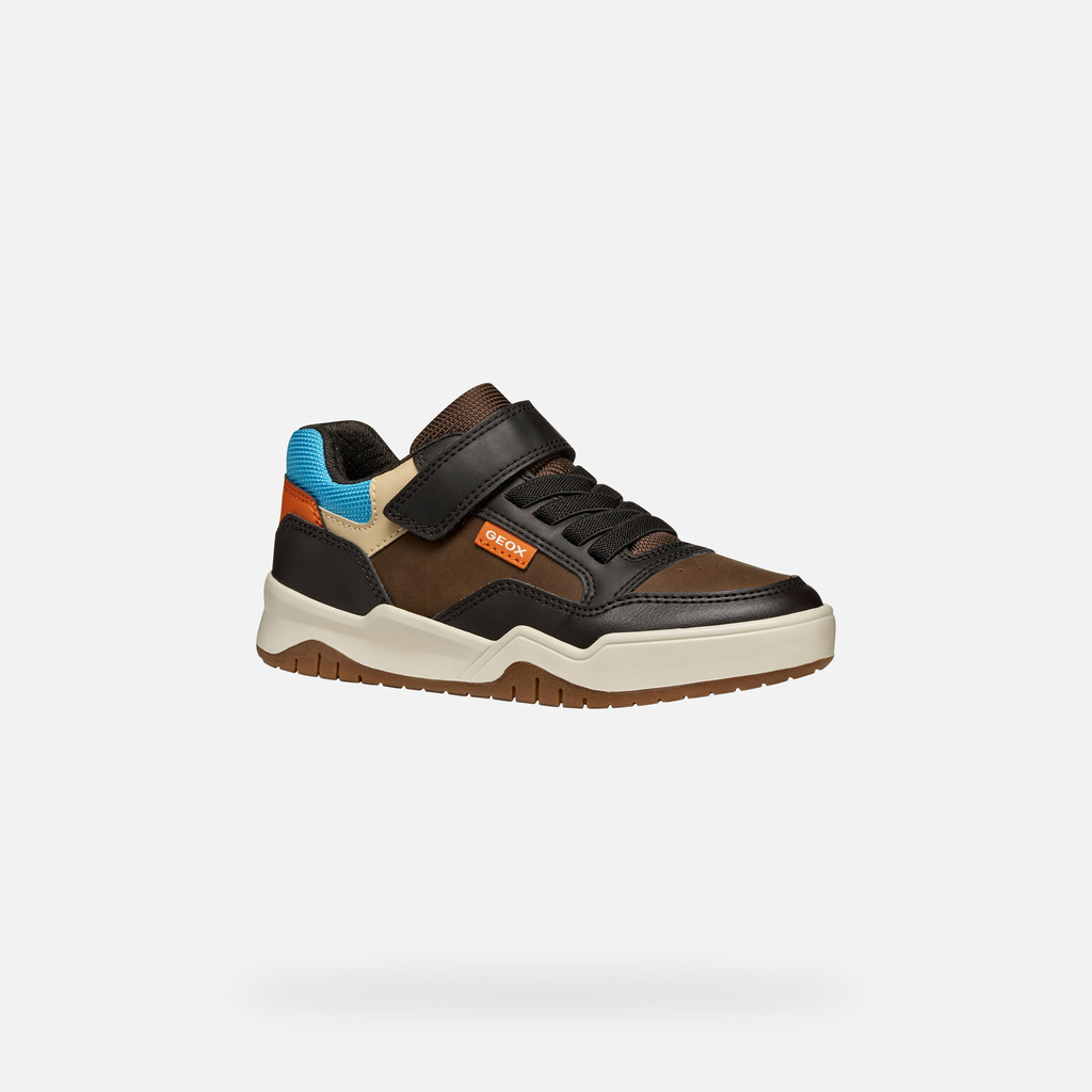Low top sneakers PERTH BOY Brown/Light Blue - image number 2 | GEOX
