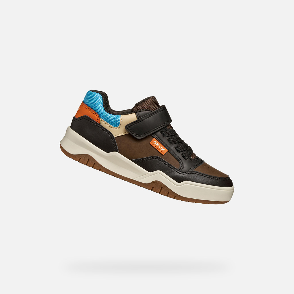 Low top sneakers PERTH BOY Brown/Light Blue - image number 0 | GEOX