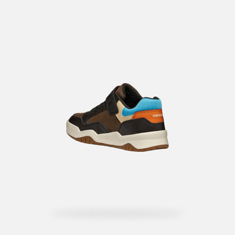 Low top sneakers PERTH BOY Brown/Light Blue - image number 3 | GEOX