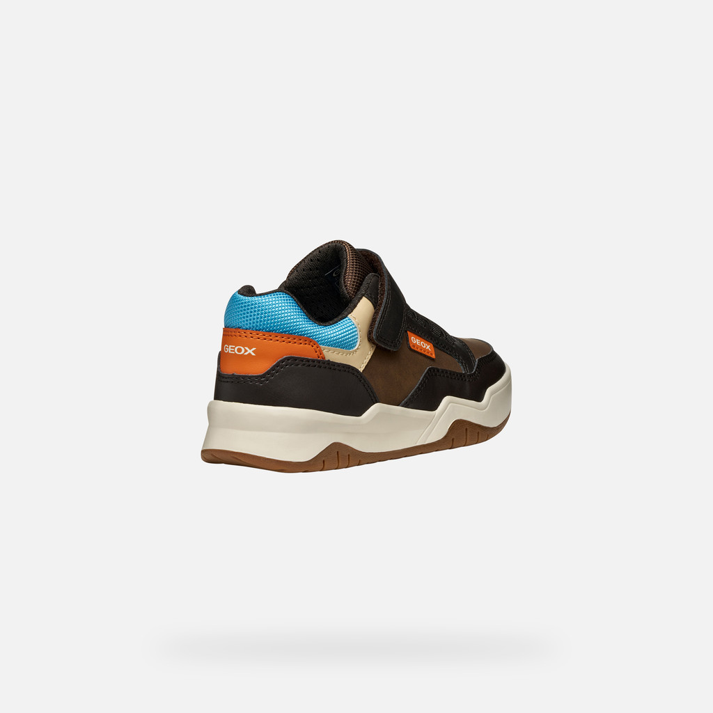 Low top sneakers PERTH BOY Brown/Light Blue - image number 4 | GEOX
