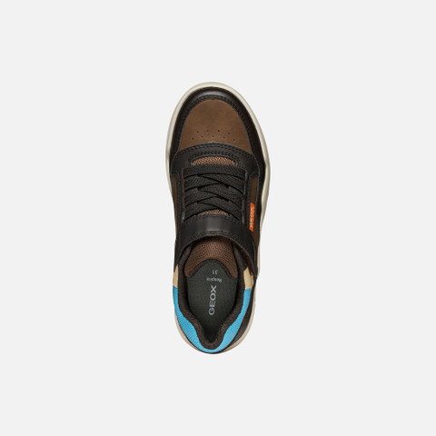 Low top sneakers PERTH BOY Brown/Light Blue - image number 5 | GEOX