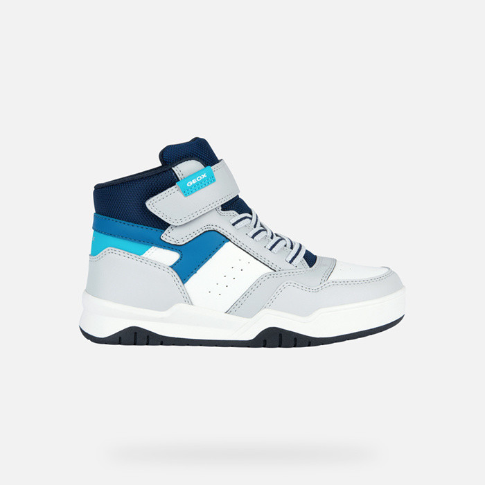 High top sneakers PERTH BOY Light Gray/Light Blue | GEOX