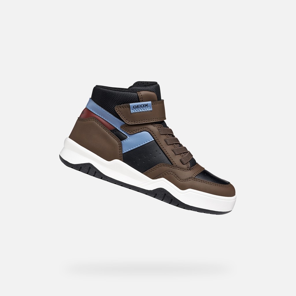 Velcro shoes PERTH BOY Dark.Brown/Black - image number 0 | GEOX