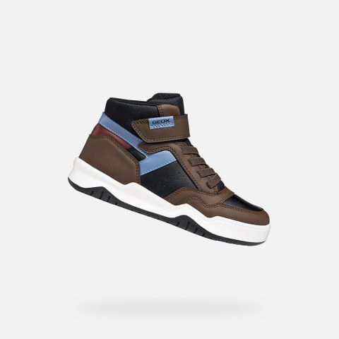 Velcro shoes PERTH BOY Dark.Brown/Black - image number 0 | GEOX