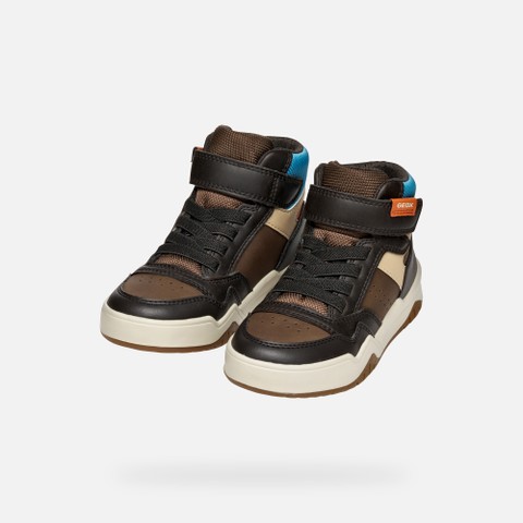 High top sneakers PERTH BOY Brown/Light Blue - image number 7 | GEOX