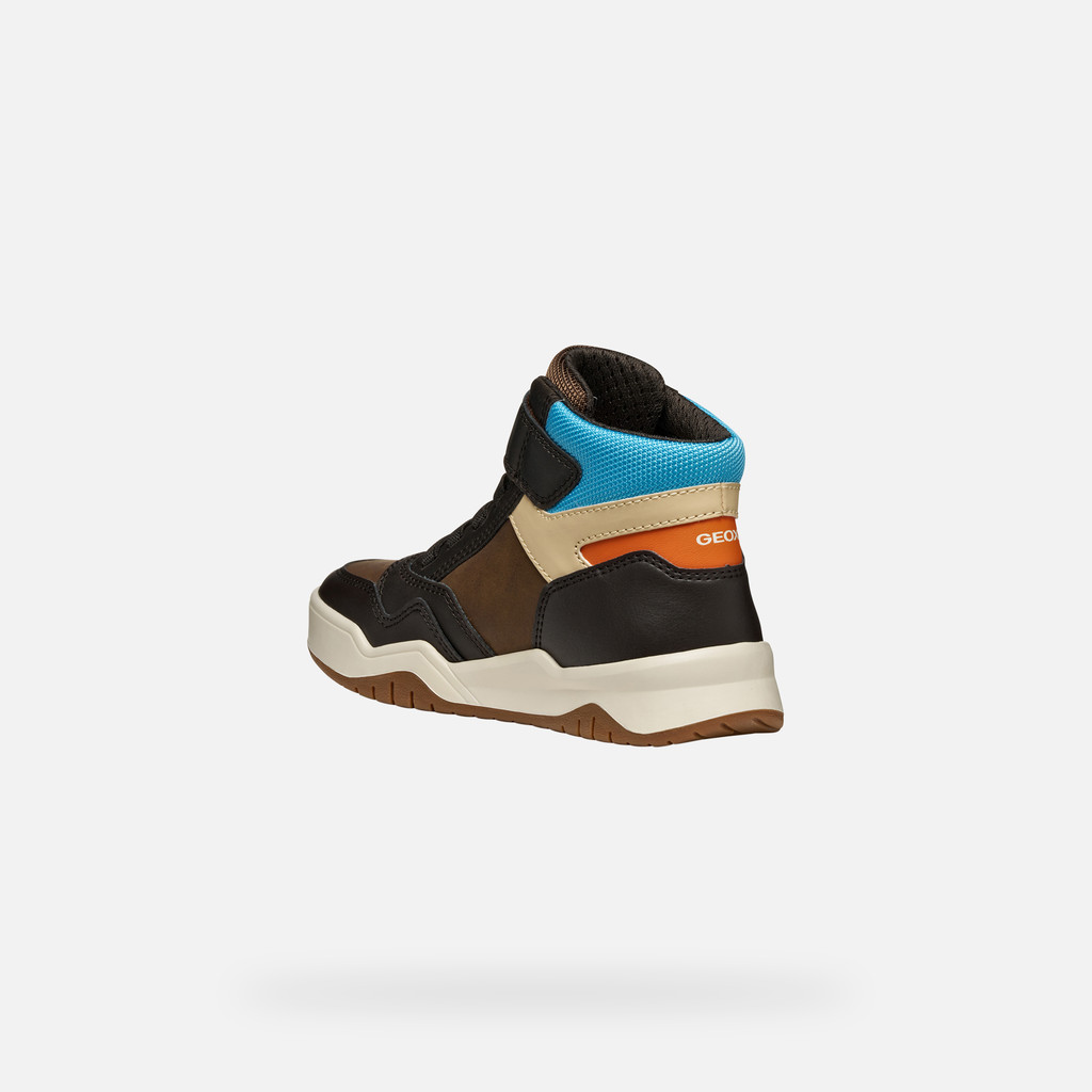 High top sneakers PERTH BOY Brown/Light Blue - image number 3 | GEOX