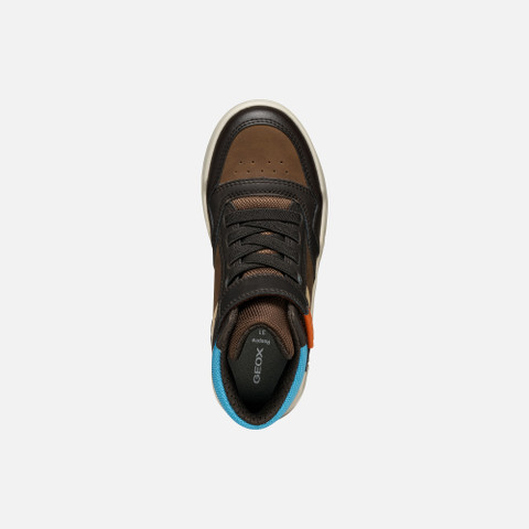 High top sneakers PERTH BOY Brown/Light Blue - image number 5 | GEOX