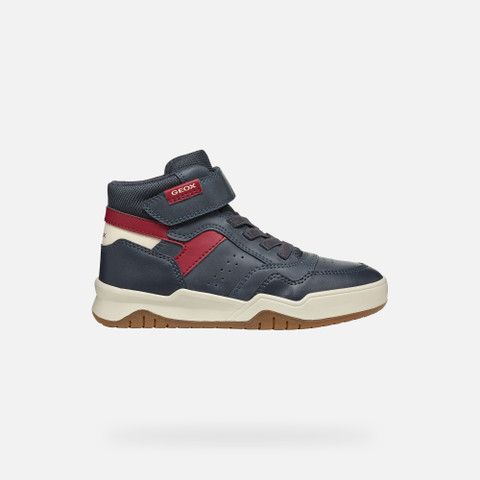 High top sneakers PERTH BOY Navy/Dark Red - image number 1 | GEOX