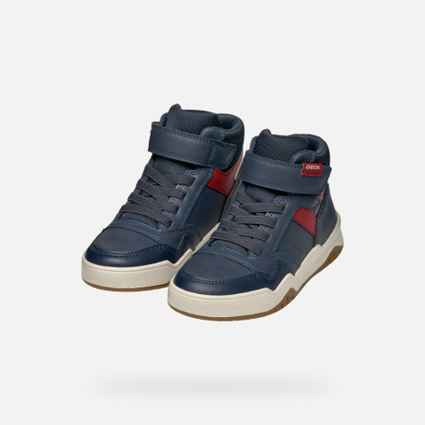 High top sneakers PERTH BOY Navy/Dark Red - image number 7 | GEOX