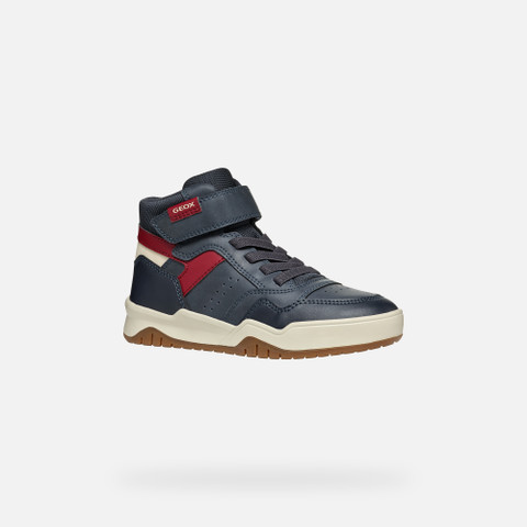 High top sneakers PERTH BOY Navy/Dark Red - image number 2 | GEOX
