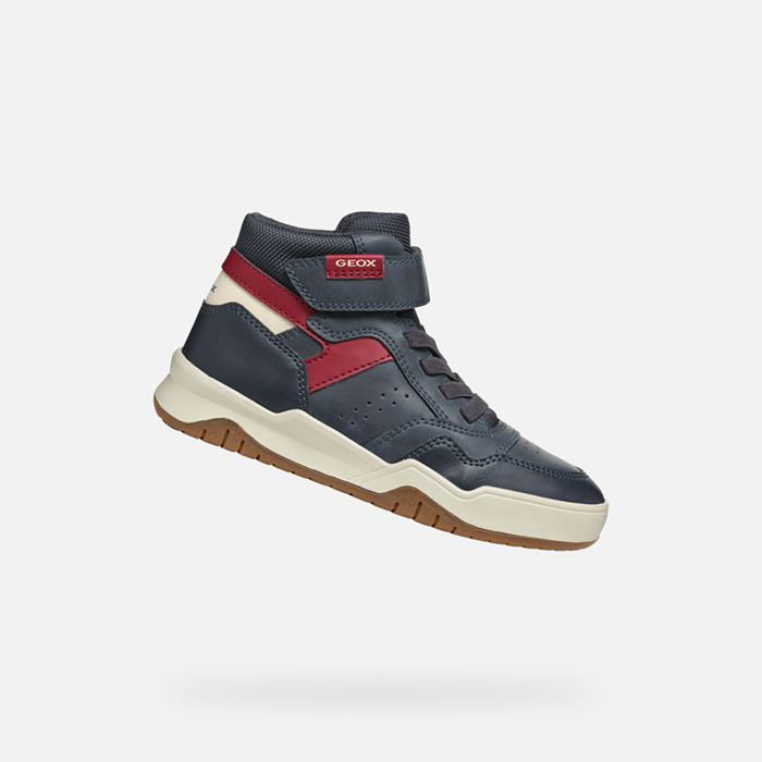 High top sneakers PERTH BOY Navy/Dark Red | GEOX