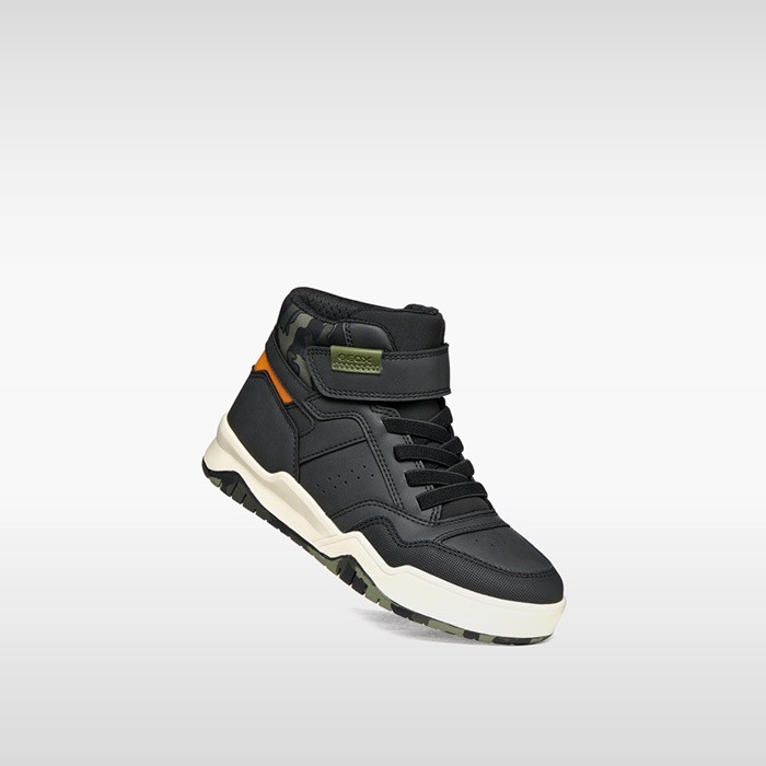 Chaussures &agrave; scratch PERTH GAR&Ccedil;ON Noir/Camouflage | GEOX