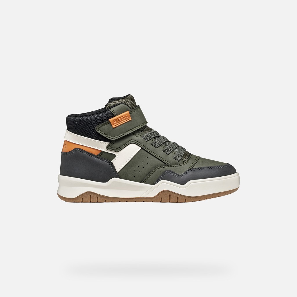 Chaussures &agrave; scratch PERTH GAR&Ccedil;ON Vert militaire - image number 1 | GEOX