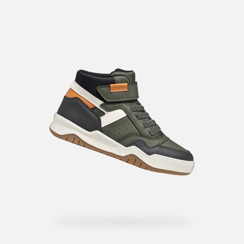 Chaussures &agrave; scratch PERTH GAR&Ccedil;ON Vert militaire | GEOX