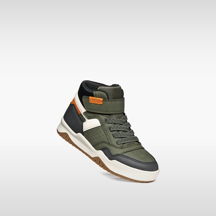 Chaussures &agrave; scratch PERTH GAR&Ccedil;ON Vert militaire | GEOX